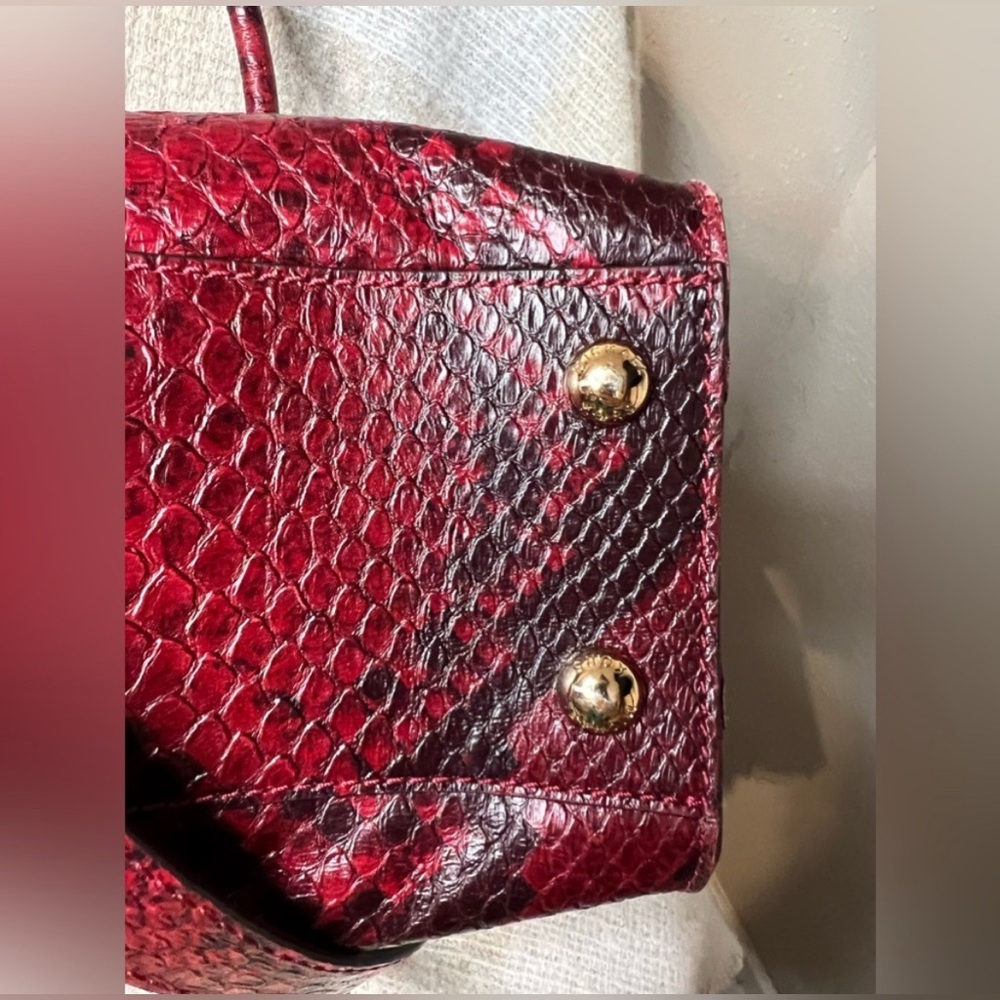 Michael Kors Burgundy Python Leather Hamilton Cro… - image 4
